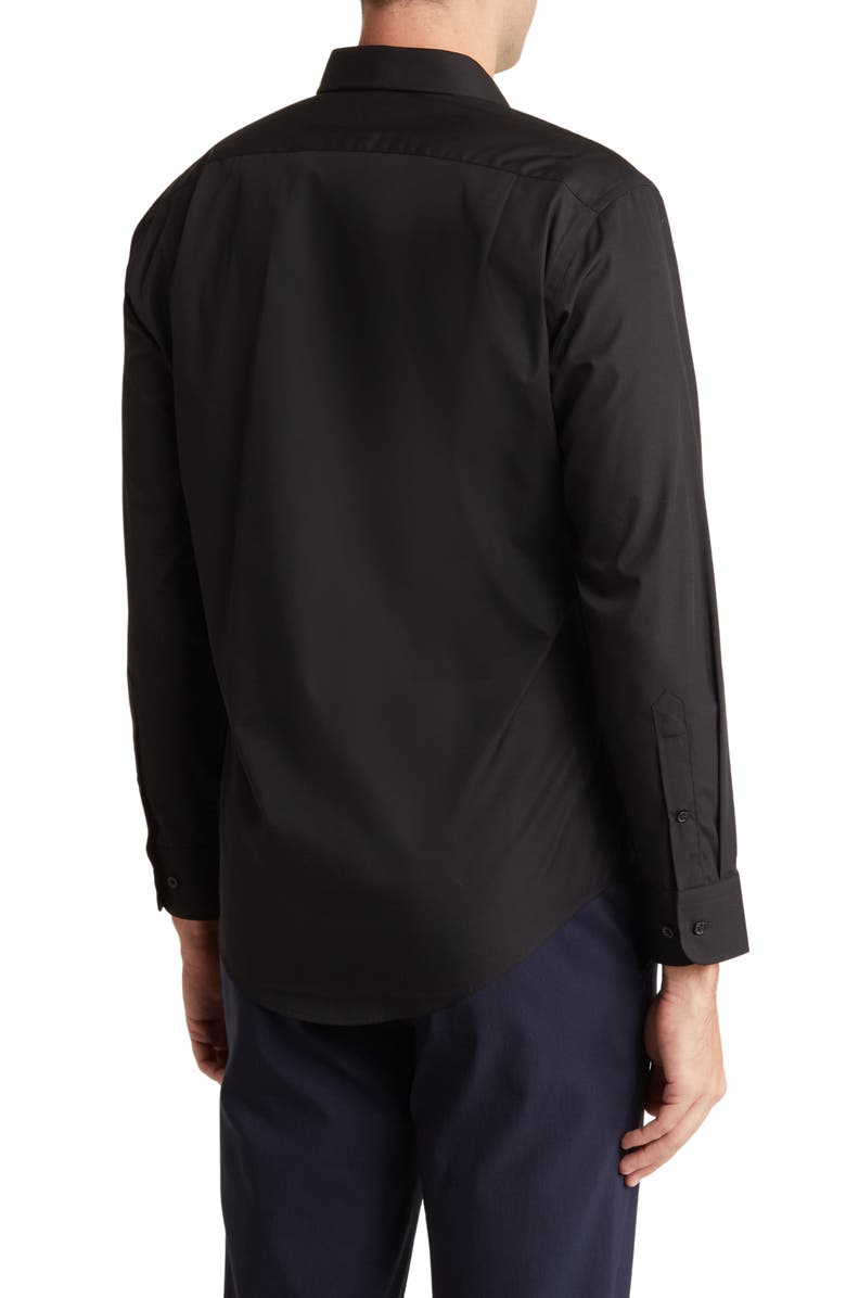 NORDSTROM RACK Trim Fit Button-Down Dress Shirt, Alternate, color, Black