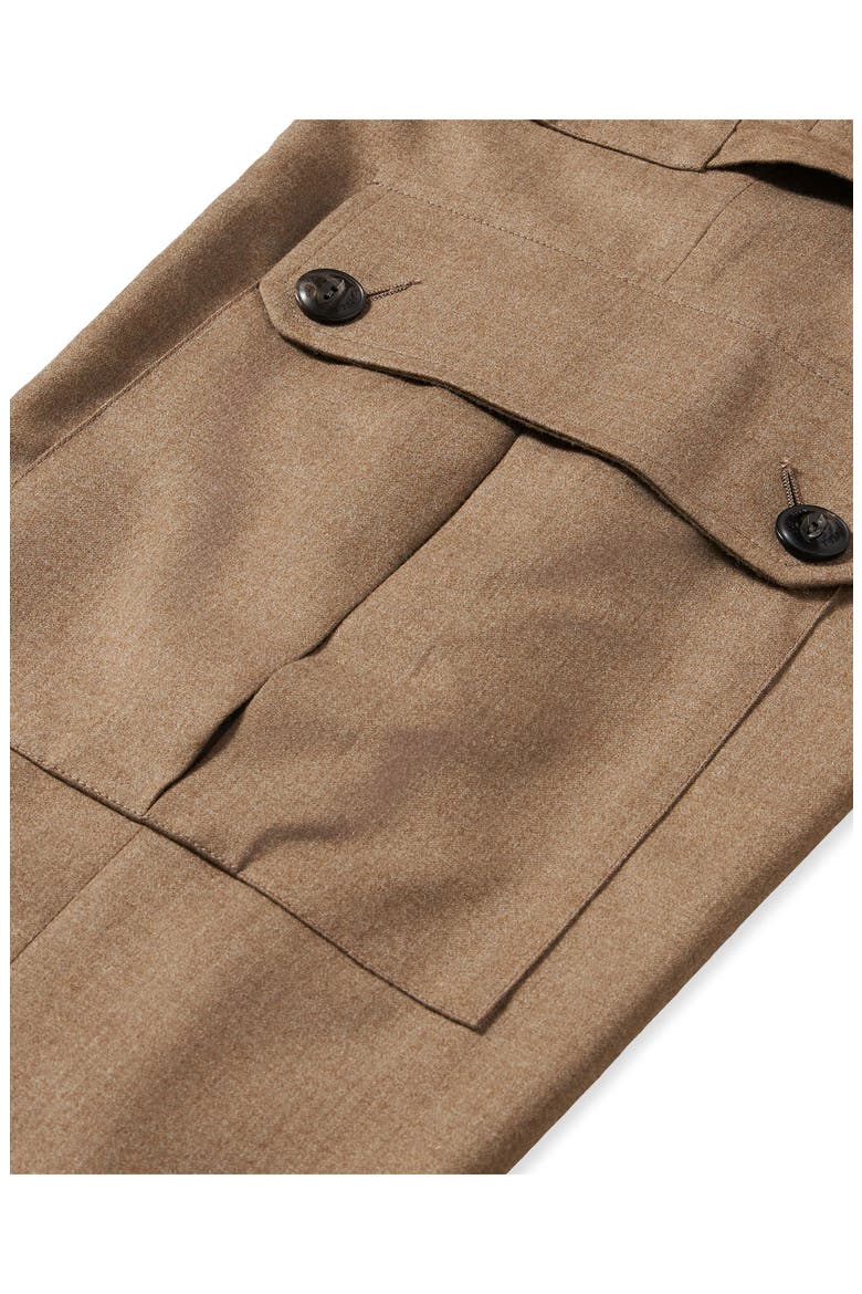 Jayda Military Cargo Wool Fresco Trousers, Alternate, color, BEIGE