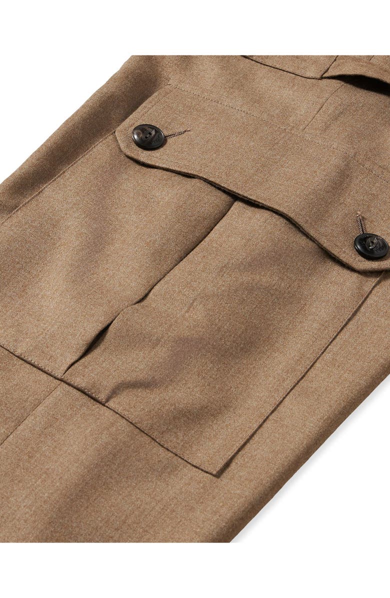 Fortela Jayda Military Cargo Wool Fresco Trousers, Alternate, color, Beige
