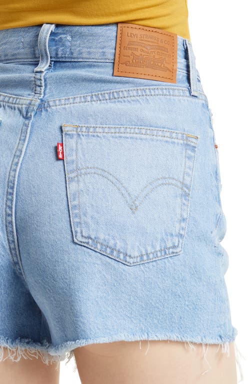 Levi's Ribcage High Waist Cutoff Denim Shorts In Blue