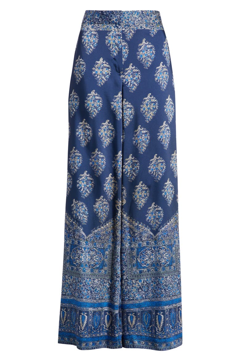 Josie Print Wide Leg Pants, Alternate, color, INDIGO MULTI