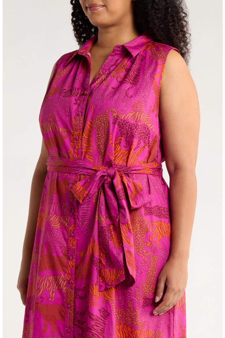 In the Jungle Cileah Cotton Maxi Shirtdress, Alternate, color, MAGENTA