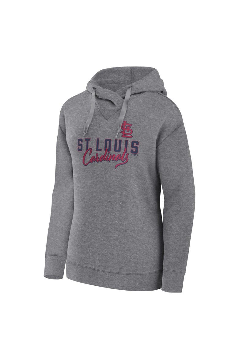 Women's Fanatics Branded Heather Gray St. Louis Cardinals Script Favorite Lightweight Pullover Hoodie, Alternate, color, Heather Gray