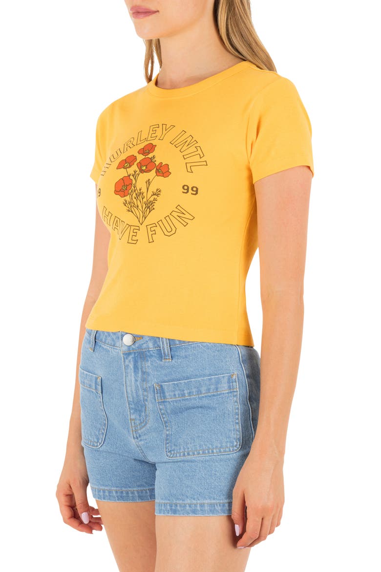 Poppy Cotton Graphic Baby Tee, Alternate, color, MARIGOLD