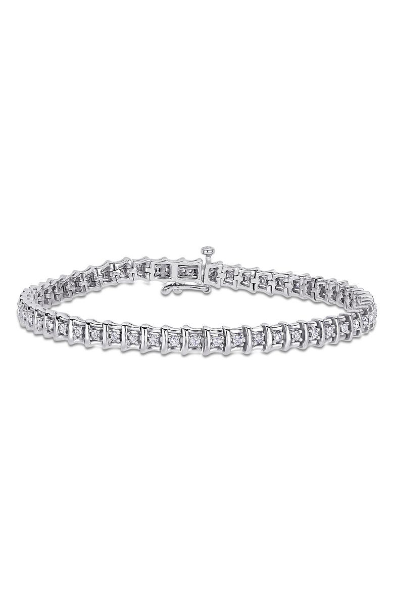 DELMAR Sterling Silver Diamond Tennis Bracelet - 0.95 ct., Main, color, 