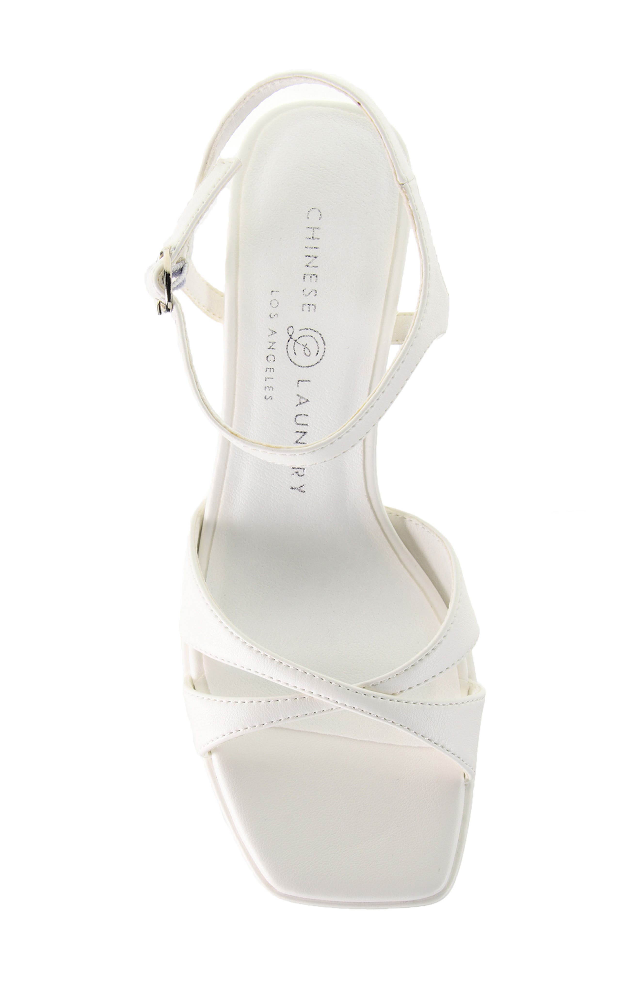 Gracie Ankle Strap Platform Sandal, Alternate, color, WHITE
