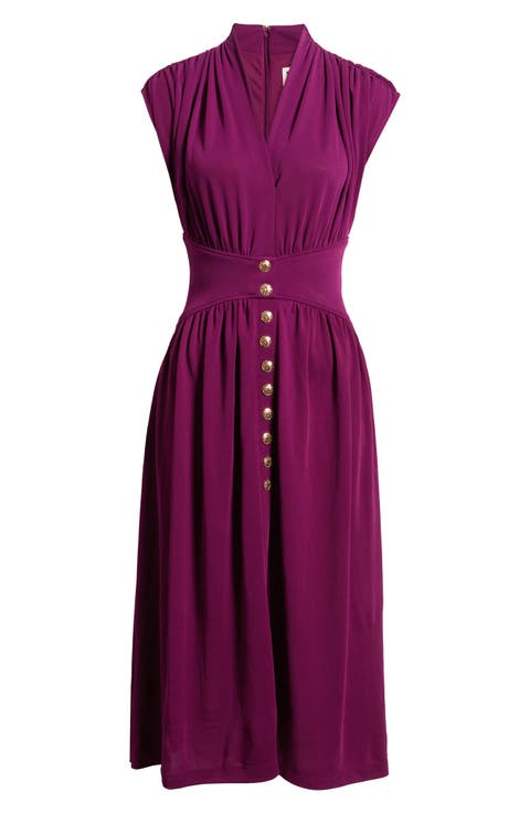 V-Neck Midi Dress
