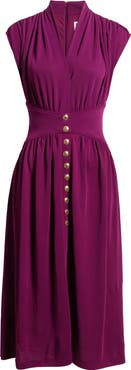 Anne Klein V-Neck Midi Dress