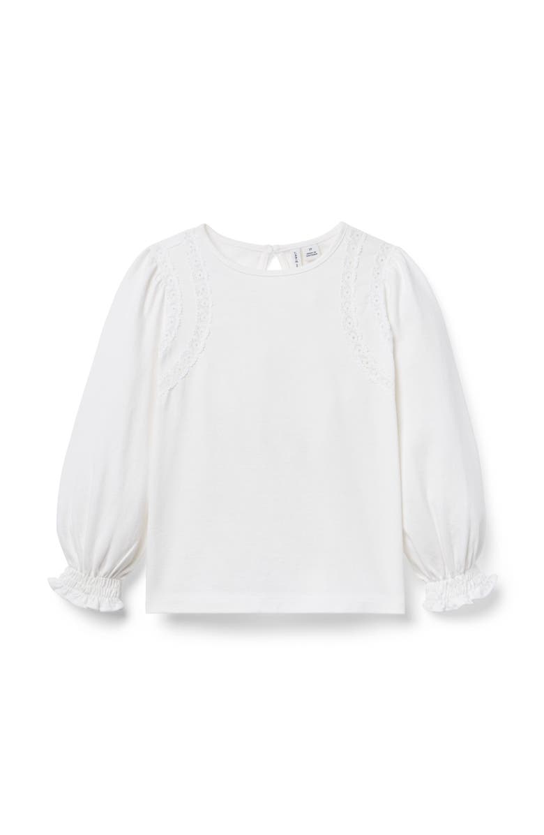 Janie and Jack Crochet Trim Top, Main, color, 