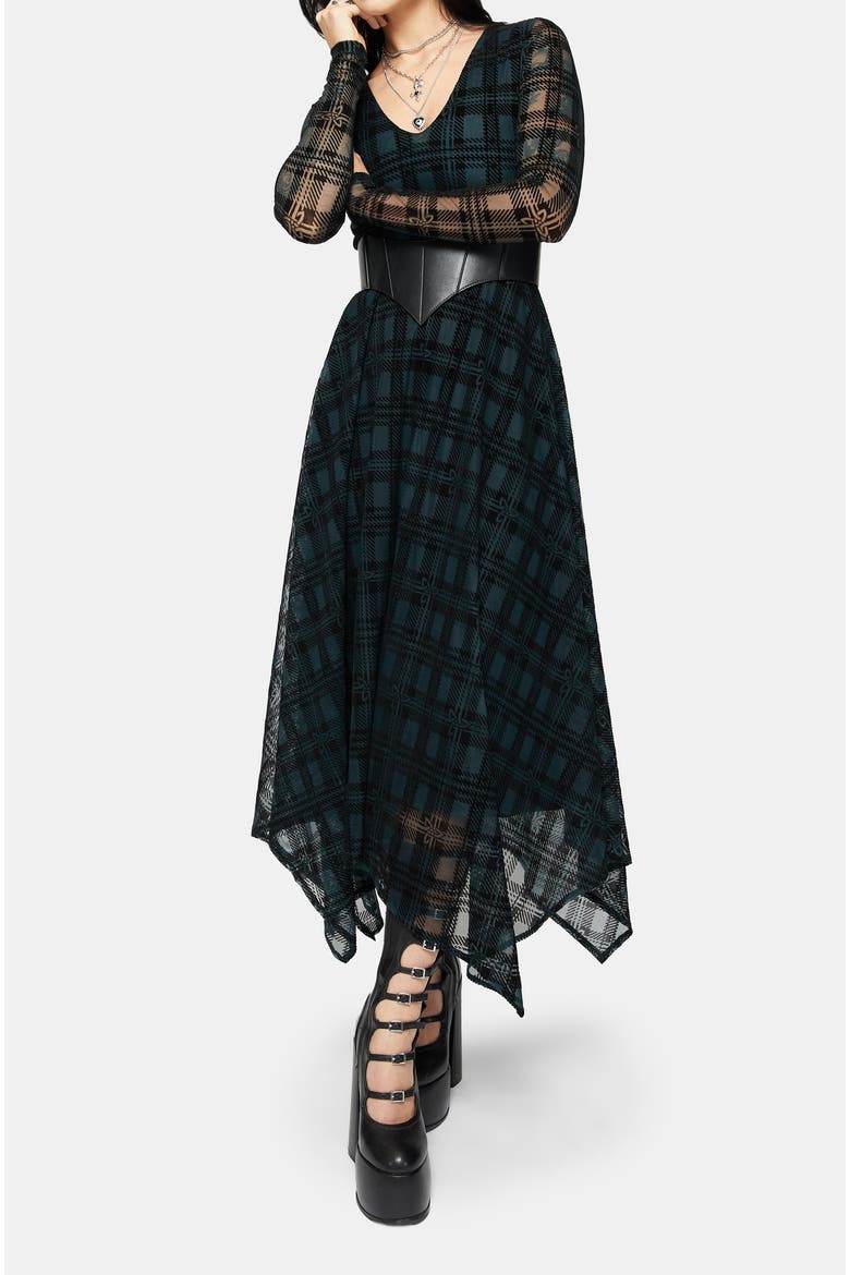 Hanky Hem Midi Dress, Main, color, Green