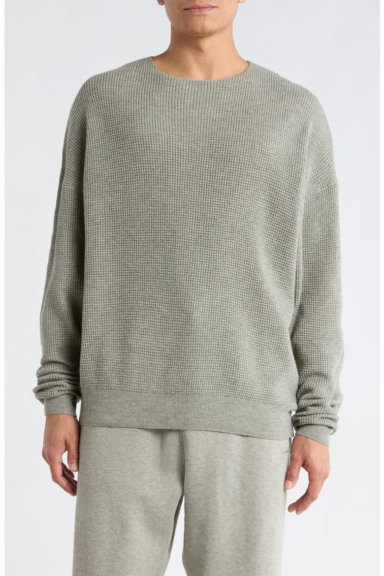 Signature '90s Waffle Knit Sweatshirt, Main, color, CONCRETE HEATHER