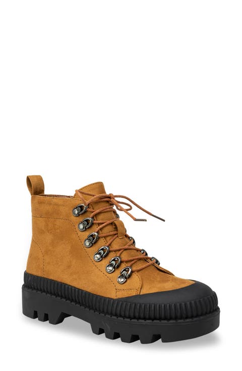 Mud Guard Lug Sole Ankle Combat Boot (Women)