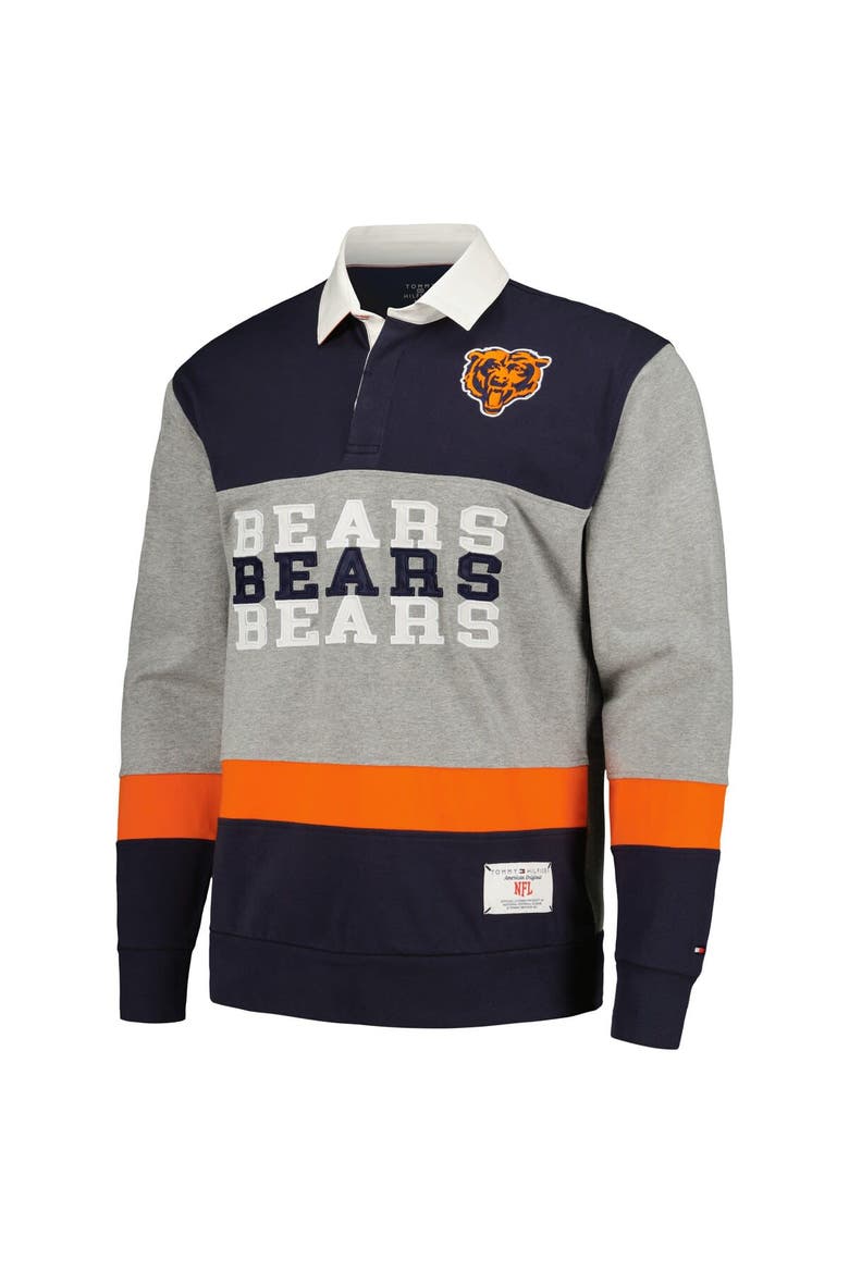 Men's Tommy Hilfiger Navy Chicago Bears Connor Oversized Rugby Long Sleeve Polo, Alternate, color, Navy