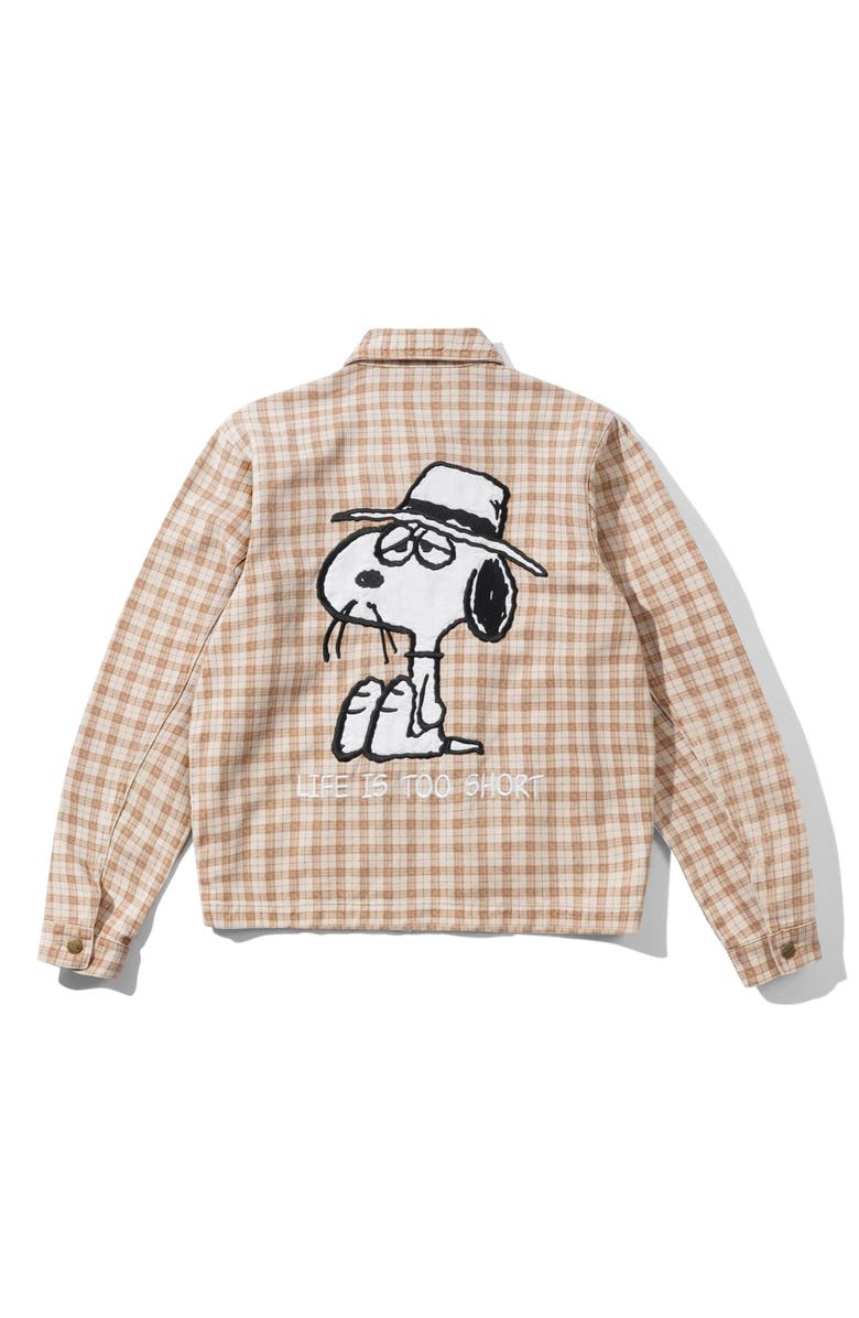 Butter Goods Peanuts<sup>®</sup> Snoopy Spike Cotton Jacket, Alternate, color, Sandstone Plaid