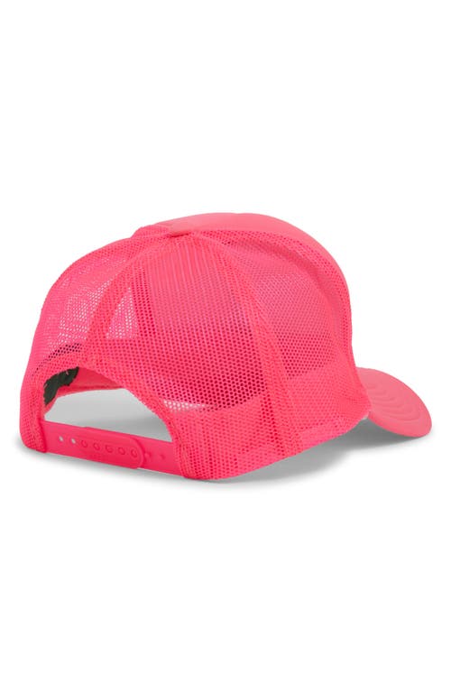 Friday Feelin ' Happy By The Sea Patch Trucker Hat In Pink