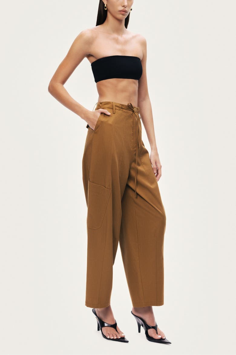 High Waisted Cargo Pocket Pants, Alternate, color, Camel