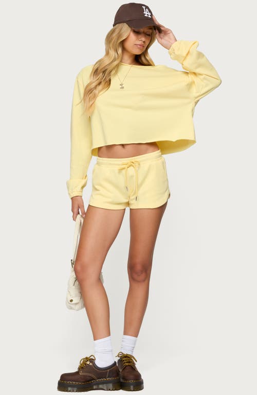 Edikted Kordelia One-shoulder Sweatshirt In Yellow