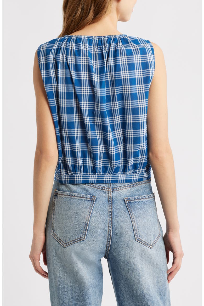 Theo Plaid Organic Cotton Voile Top, Alternate, color, DORSET PLAID