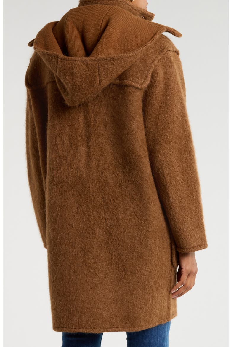 Oversized Lofty Wool & Alpaca Blend Hooded Jacket, Alternate, color, CAMEL
