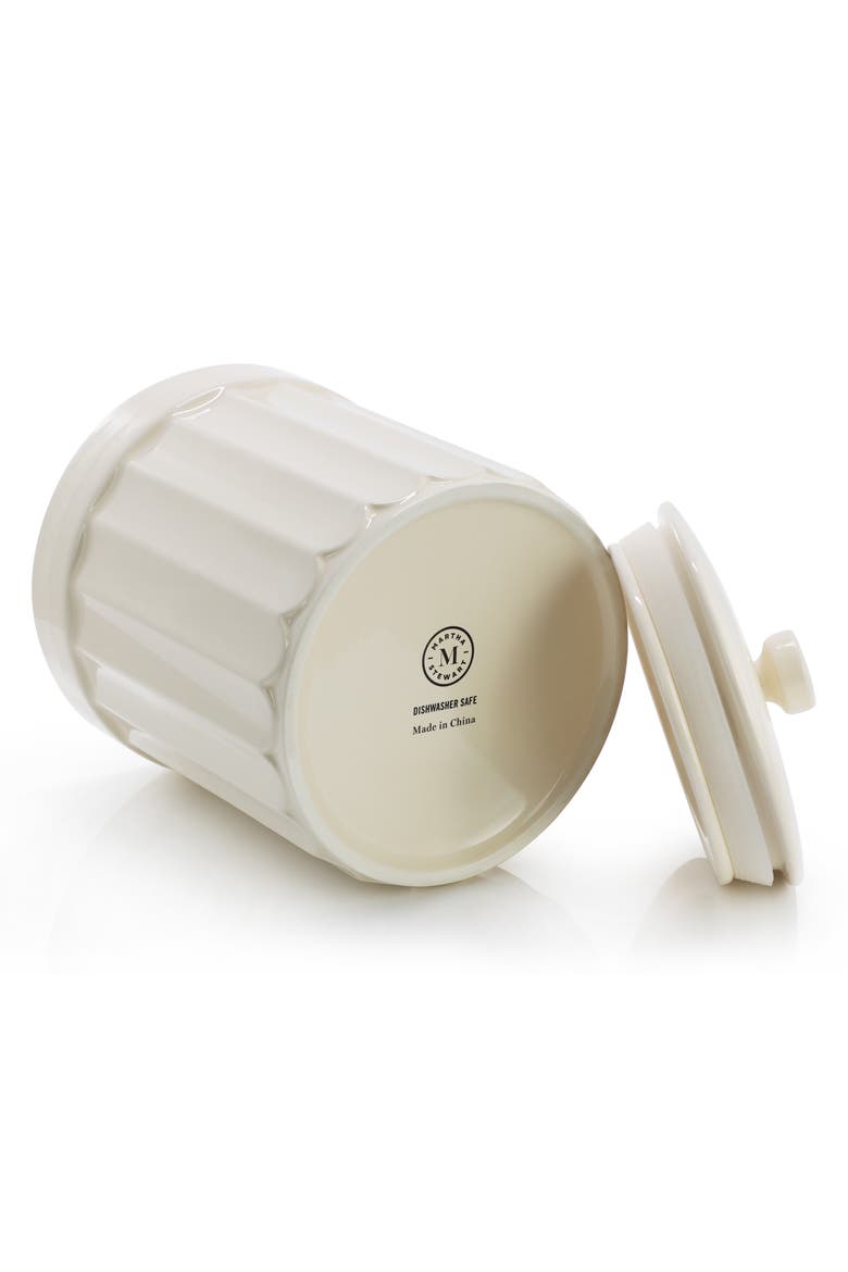 1.7 Quart Stoneware Canister with Lid in Cream, Alternate, color, White