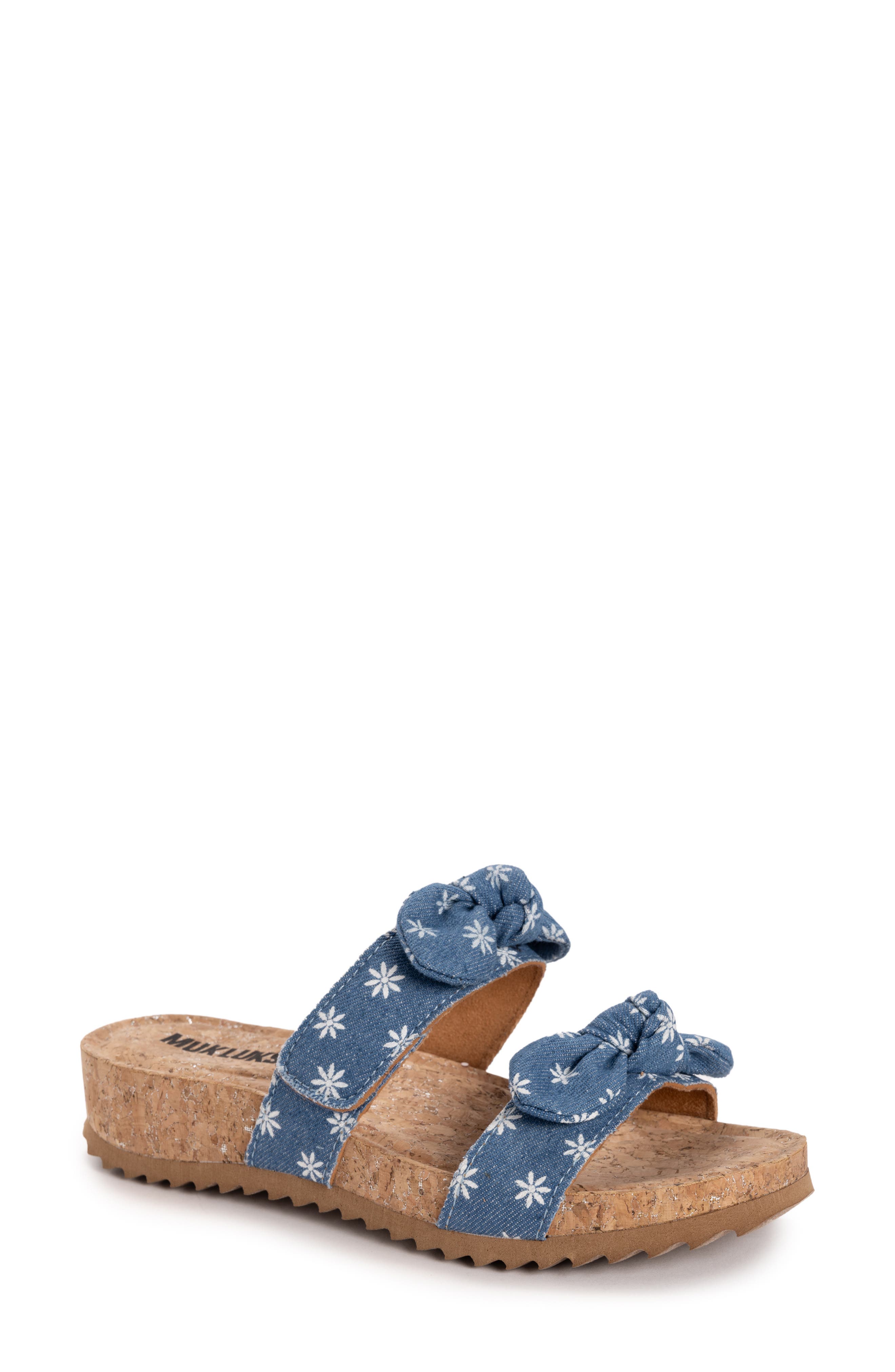 MUK LUKS Posie Platform Sandal, Main, color, Denim