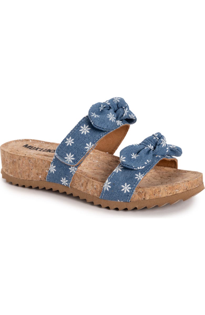 MUK LUKS Posie Platform Sandal, Main, color, Denim