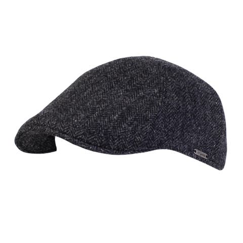 Men's Herringbone Shetland Pub Cap with Curved Peak