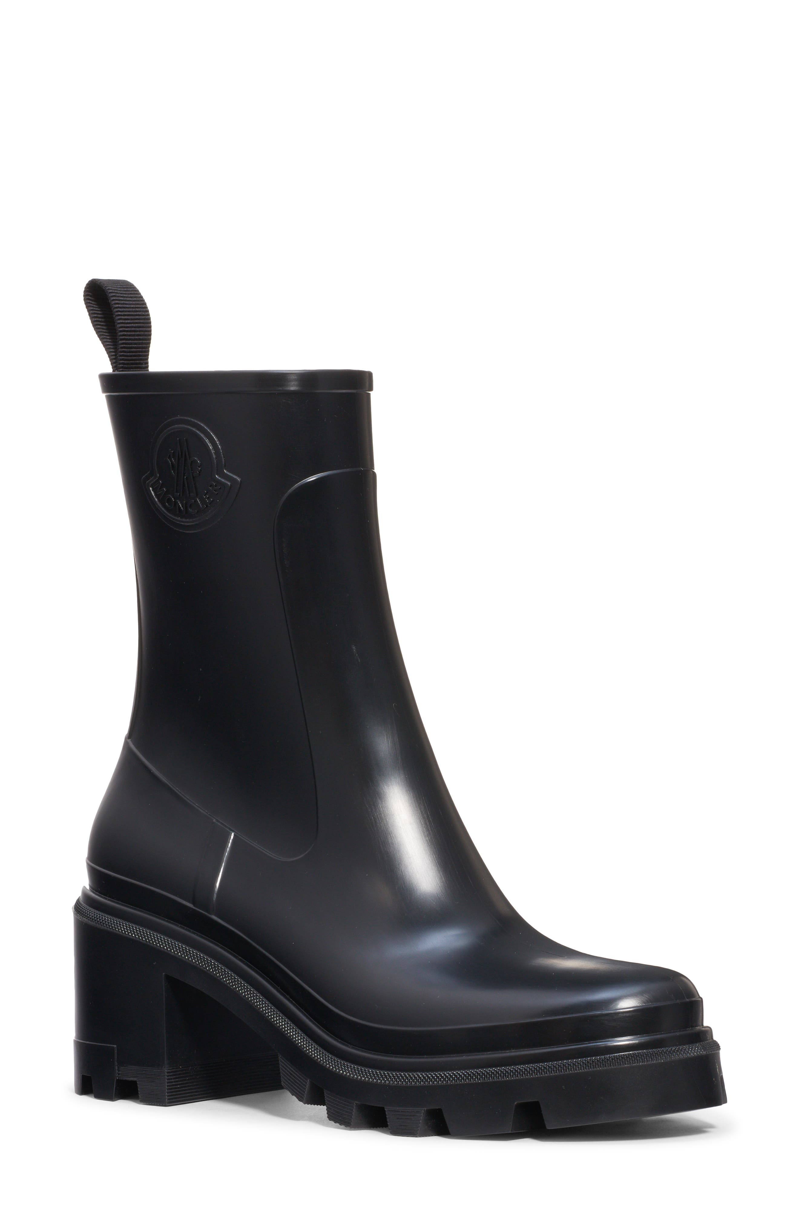 Moncler Loftgrip Block Heel Rain Boot, Main, color, 