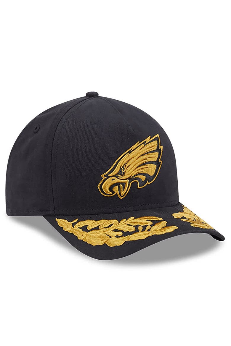 Men's New Era x Alpha Industries  Black Philadelphia Eagles A-Frame 9FORTY Adjustable Hat, Alternate, color, Black