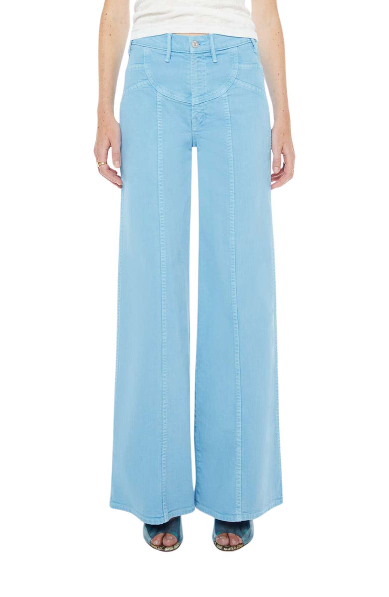 MOTHER The Sunny Hustler Roller Sneak High Waist Wide Leg Jeans, Main, color, Heritage Blue