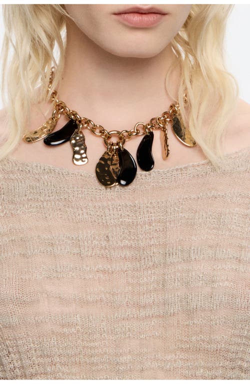 Bimba Y Lola Textured Petals Chain Necklace In Gold