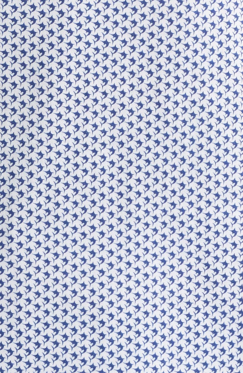 Peter Millar Crown Comfort Marlin Print Pima Cotton Polo, Alternate, color, Atlantic Blue