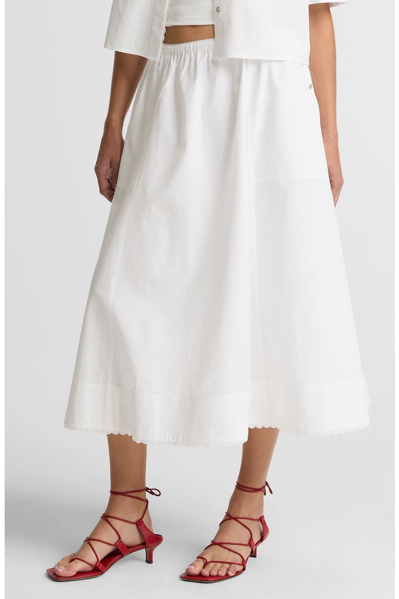 Scalloped Cotton Maxi Skirt, Alternate, color, OPTIC WHITE