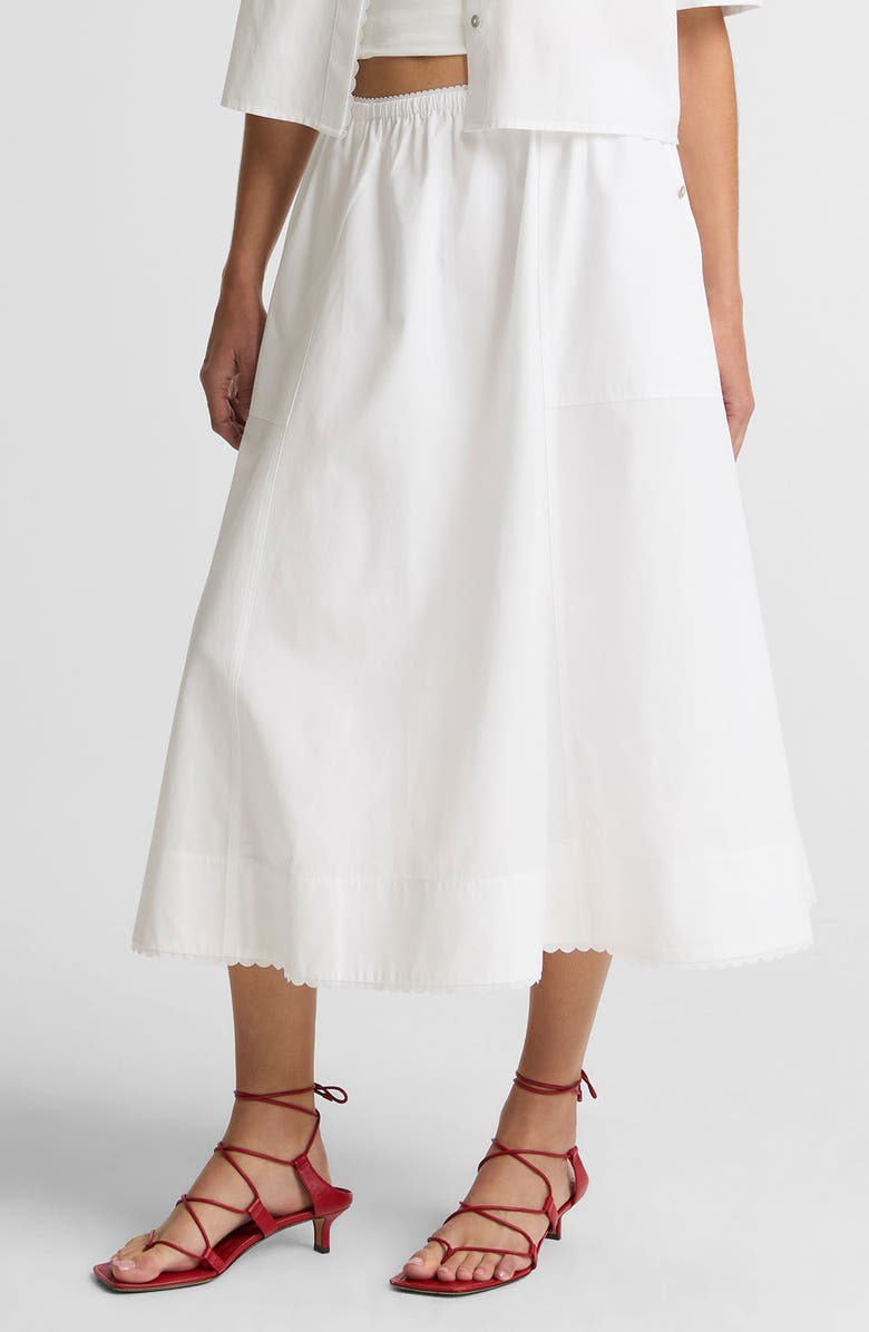 Vince Scalloped Cotton Maxi Skirt, Alternate, color, Optic White