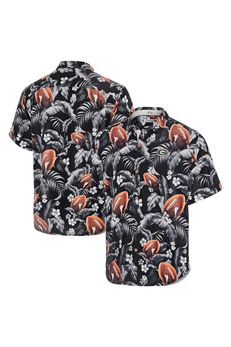 Men's Tommy Bahama Black Georgia Bulldogs Veracruz Cay First Down Blooms Button-Up Shirt, Alternate, color, Black