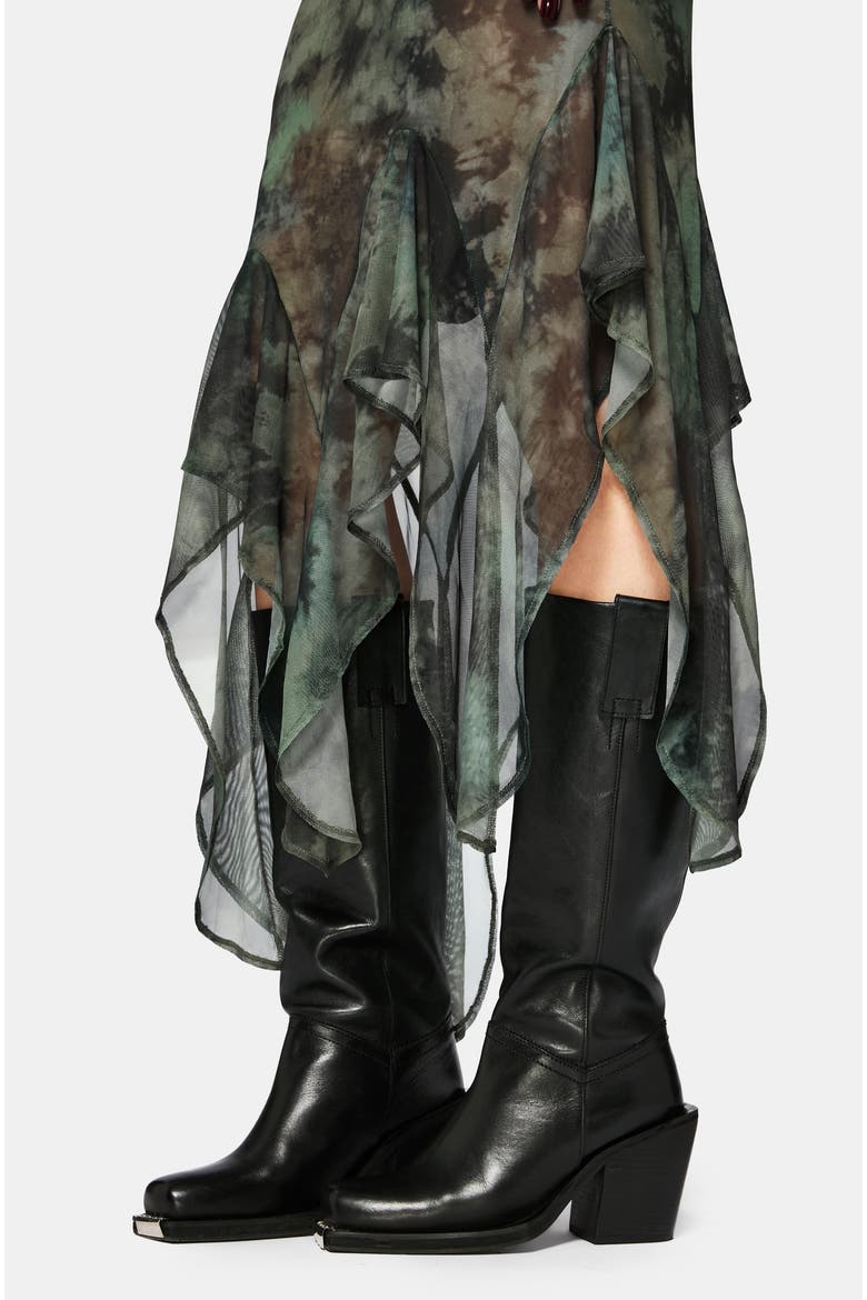 Nova Mesh Long Sleeve Tie Dye Maxi Dress, Alternate, color, Green