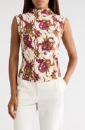 NORDSTROM RACK Sleeveless Ruched Mock Neck Top