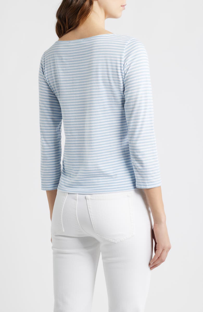 FRAME Stripe Boat Neck Top, Alternate, color, Powder Blue Multi