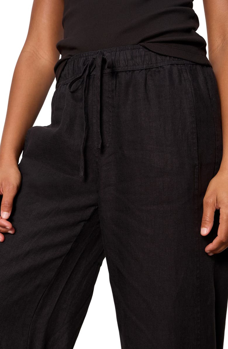 Sanctuary Melody Drawstring Linen Balloon Pants, Alternate, color, Black