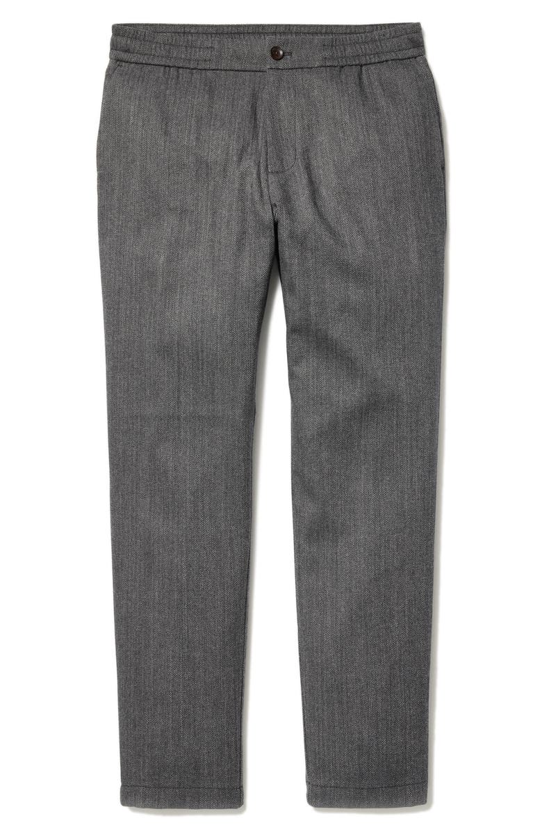 Bonobos Elastic Waist Wool Blend Pants, Alternate, color, Grey Herringbone