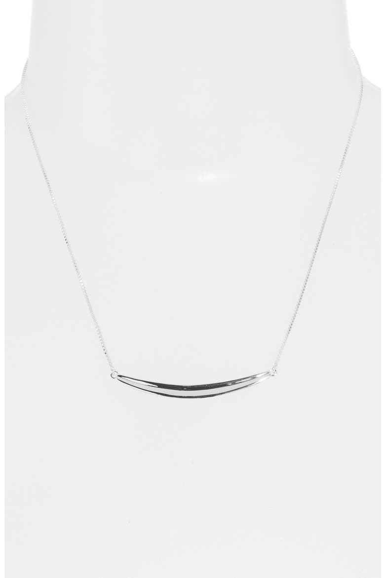 Brooke Crescent Bar Necklace, Alternate, color, SILVER