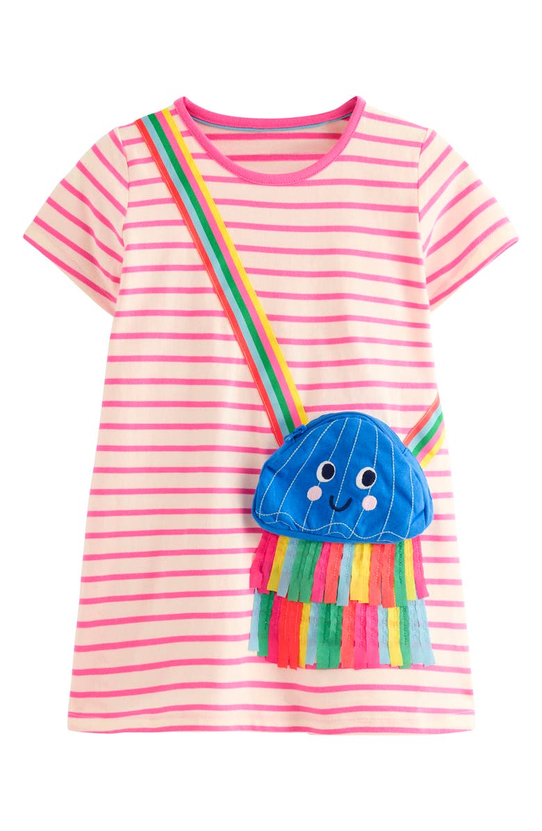 Mini Boden Kids' Stripe Pocket Appliqué Cotton Tunic, Main, color, 