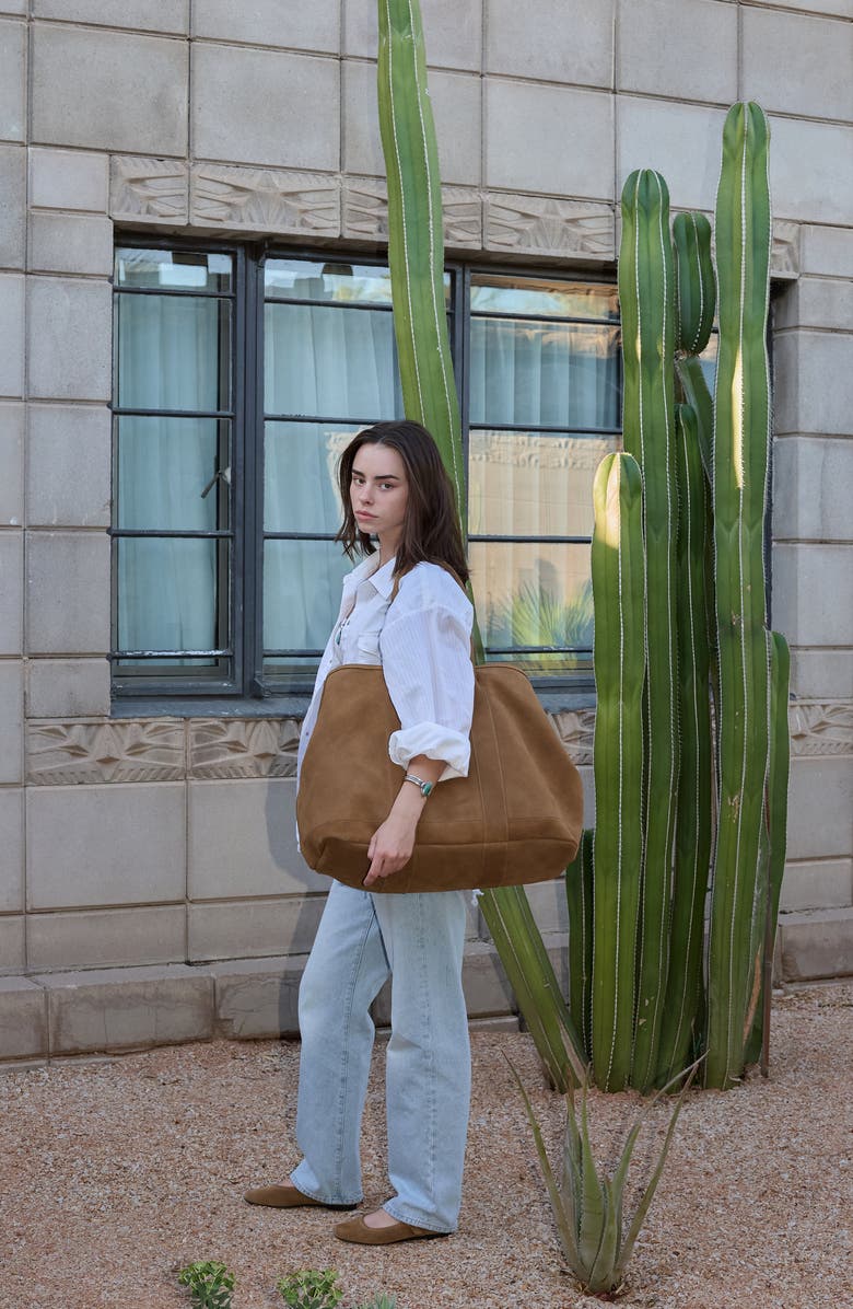 Ezra Arthur Audrey Nubuck Suede Leather XL Tote Bag, Alternate, color, Cocoa
