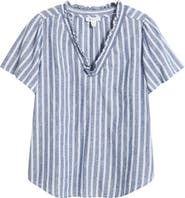 beachlunchlounge Bree Ruffle Linen & Cotton Top