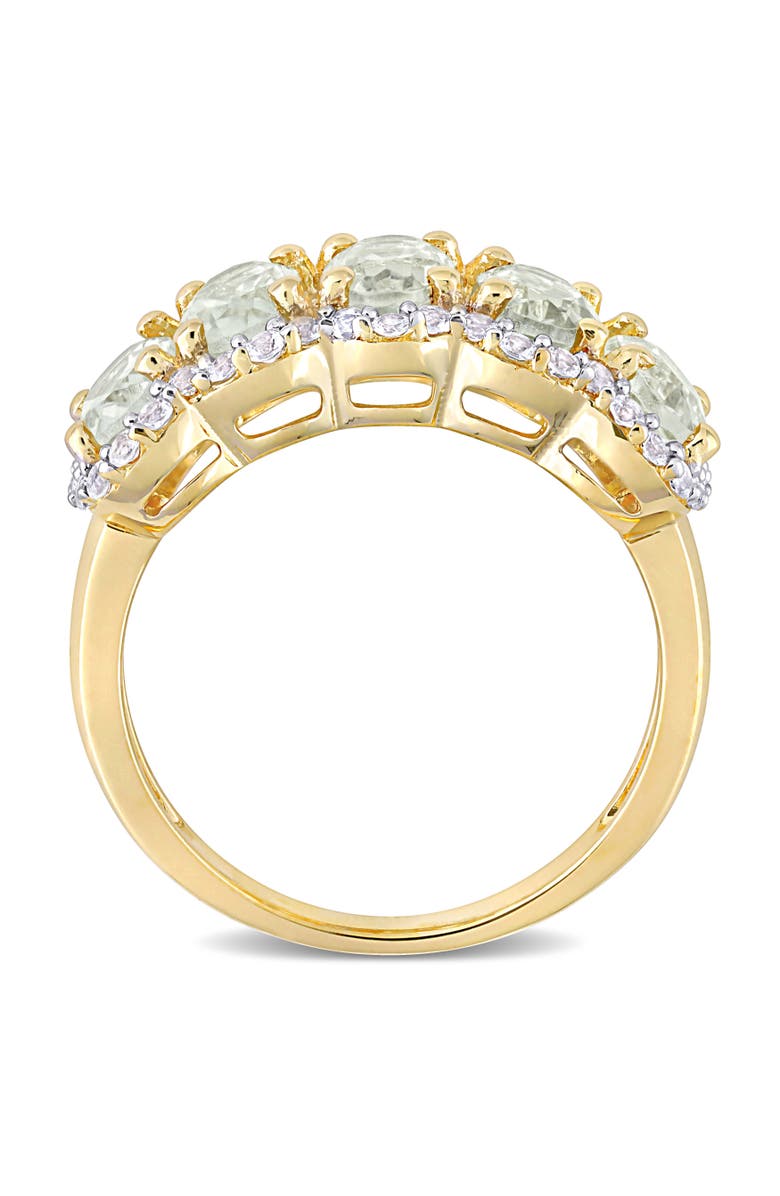 Julianna B. Gemstones Oval Semi-Eternity Ring, Alternate, color, Green Quartz/Yellow-Plated