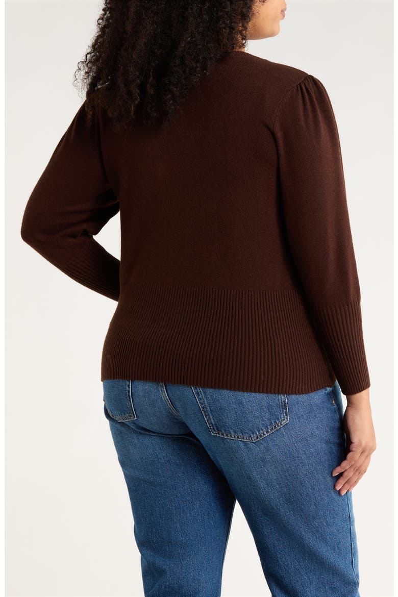 Juliet Sleeve Sweater, Alternate, color, DARK BROWN