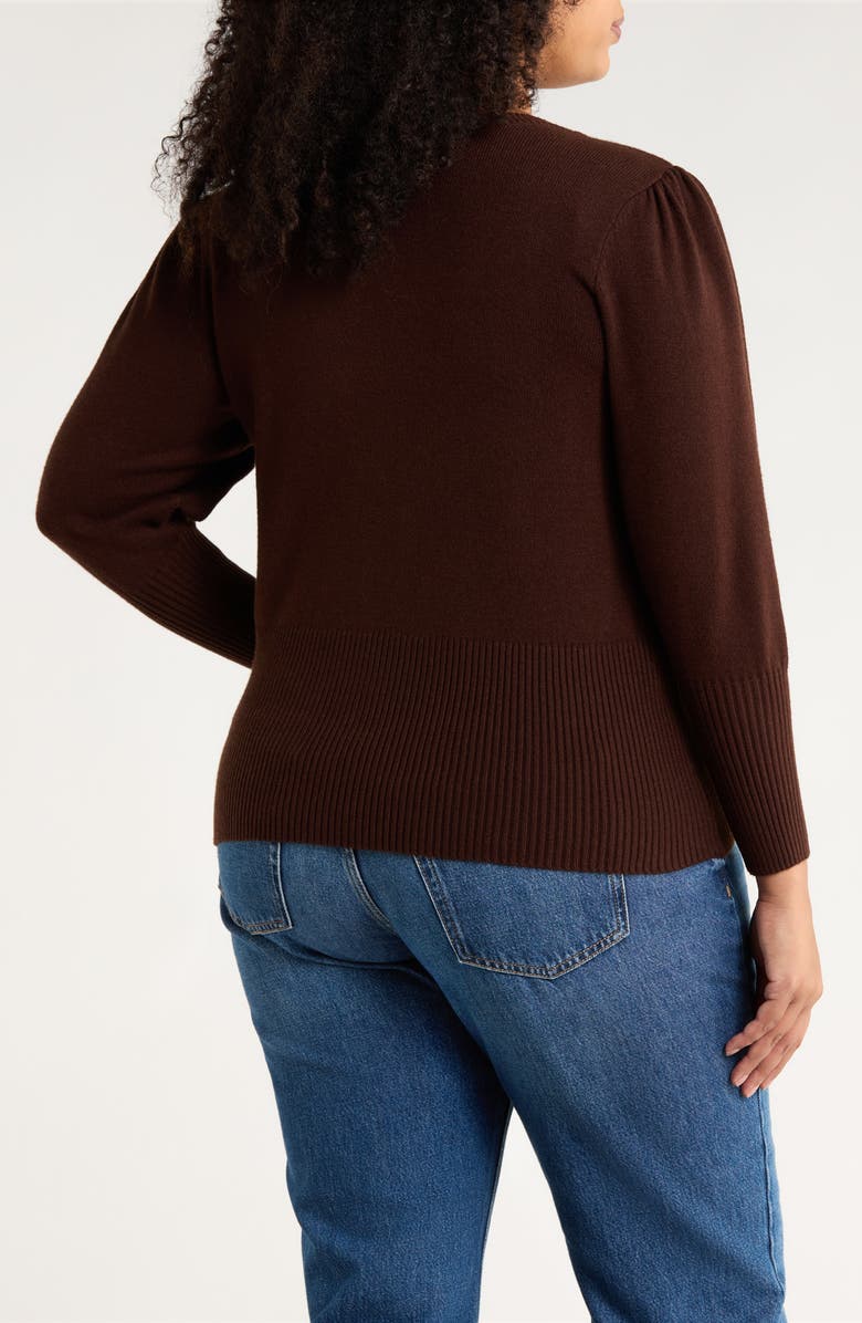 SUGARLIPS Juliet Sleeve Sweater, Alternate, color, Dark Brown