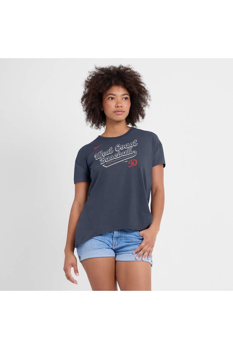 Women's Nike Charcoal Los Angeles Dodgers 2025 City Connect Flowy Fashion Tri-Blend Performance T-Shirt, Alternate, color, Charcoal