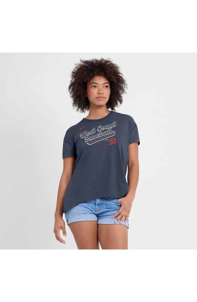 Nike Women's Nike Charcoal Los Angeles Dodgers 2025 City Connect Flowy Fashion Tri-Blend Performance T-Shirt, Alternate, color, Charcoal