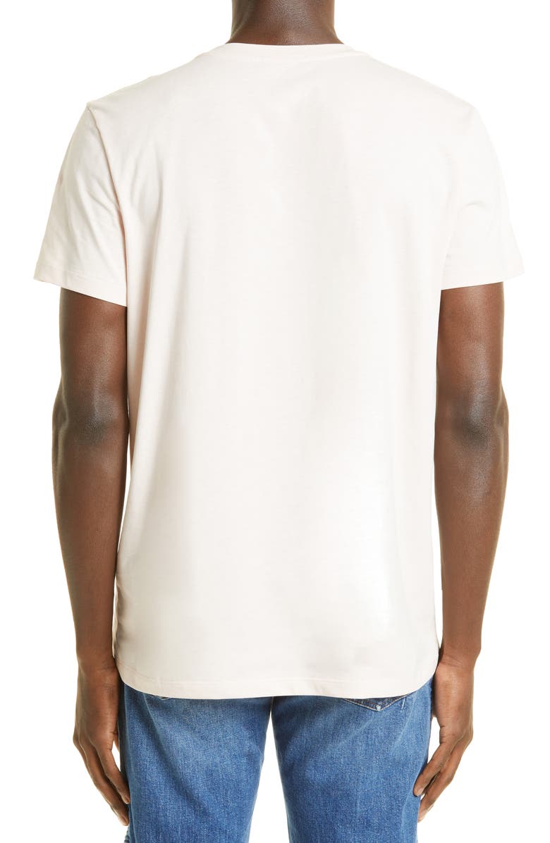 Balmain Flocked Logo Cotton T-Shirt, Alternate, color, 